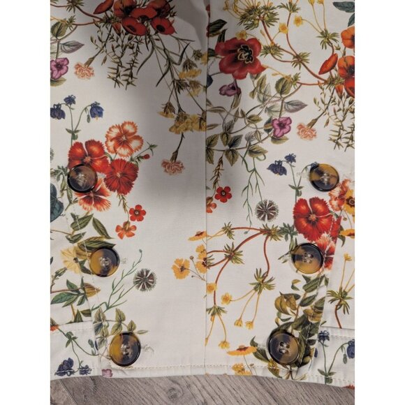 ZARA Short Women's S Floral High Rise Flat Front Classic - Picture 7 of 11